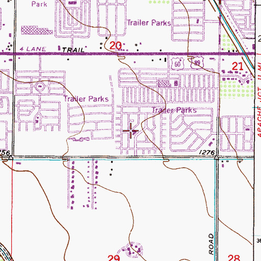 Topographic Map of Brentwood West, AZ