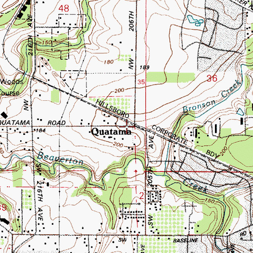 Topographic Map of Quatama Max Station, OR