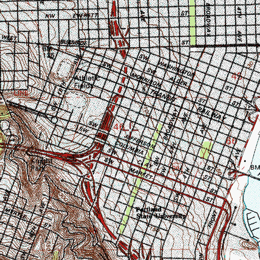 Topographic Map of YWCA, OR