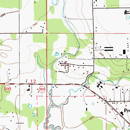 Topographic Map of Manor Evangelical Church, WA