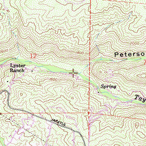Topographic Map of Peterson Canyon, CA