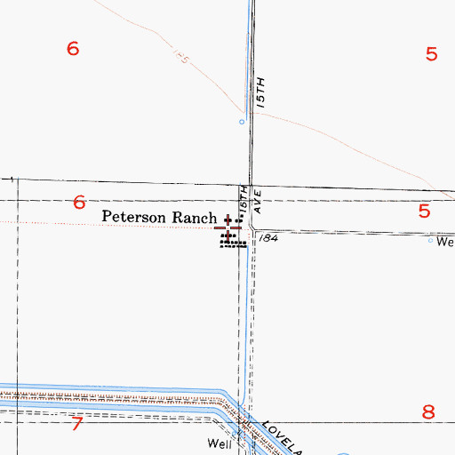 Topographic Map of Peterson Ranch, CA