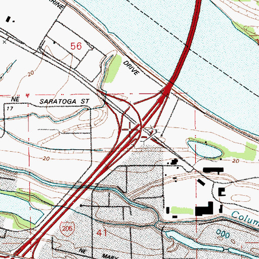 Topographic Map of Interchange 24, OR