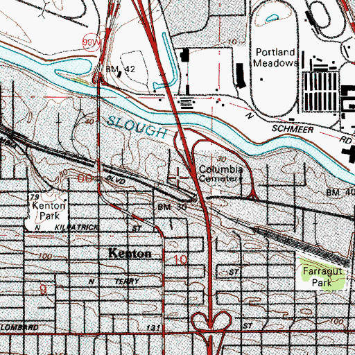 Topographic Map of Interchange 306A, OR