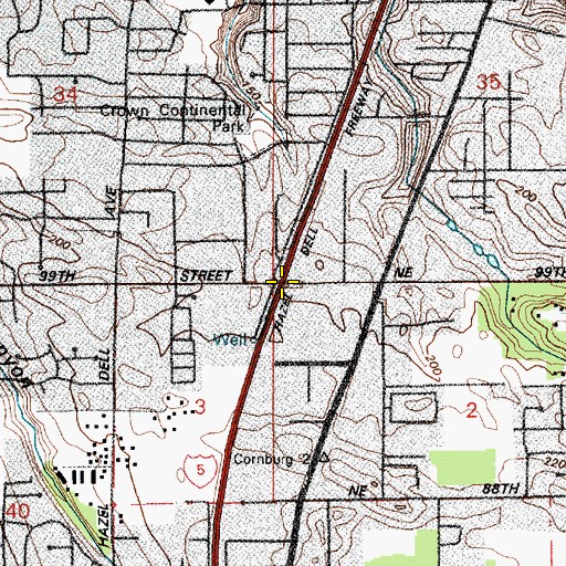 Topographic Map of Interchange 5, WA