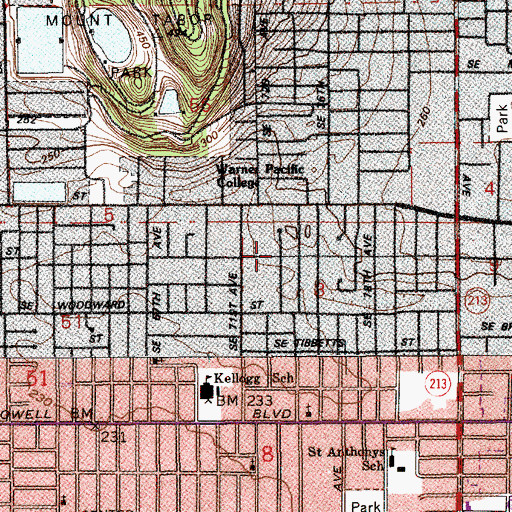 Topographic Map of Tenrikyo Portland Church, OR
