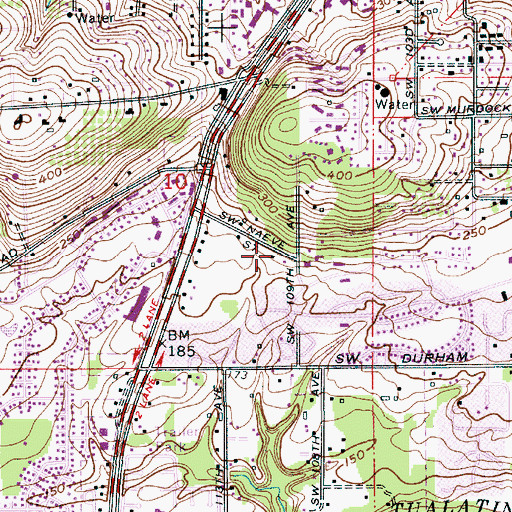Topographic Map of Tigard Covenant Church, OR