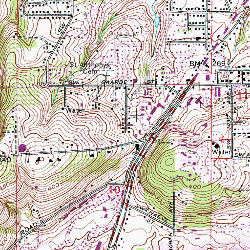 Topographic Map of Tigard First Church of Christ Scientist, OR