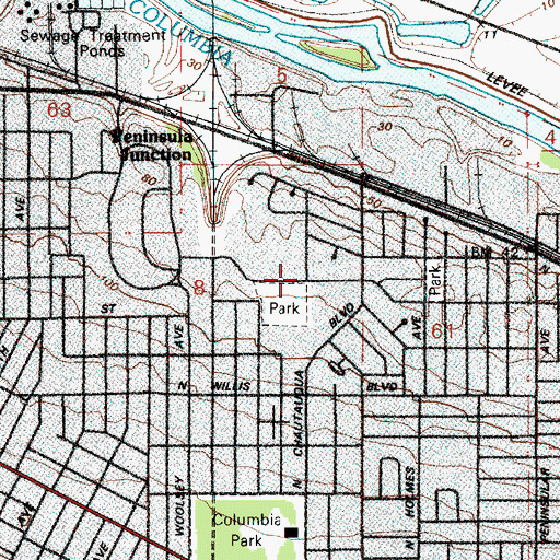 Topographic Map of University Park Seventh Day Adventist Church, OR