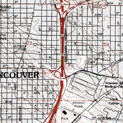 Topographic Map of Interchange 1D, WA
