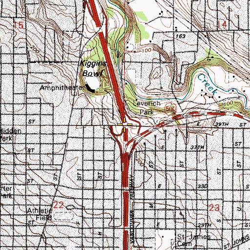 Topographic Map of Interchange 2, WA