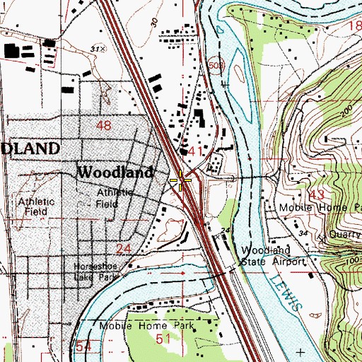 Topographic Map of Interchange 21, WA