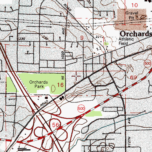 Topographic Map of Jesus Name Tabernacle of Orchards, WA
