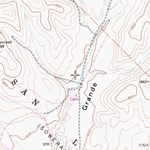 Topographic Map of Pinalito Canyon, CA