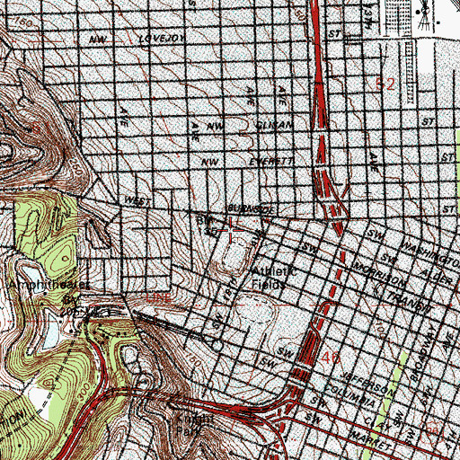 Topographic Map of Campbell Fountain, OR
