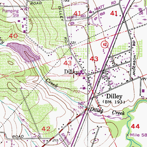 Topographic Map of Dilley Elementary School, OR