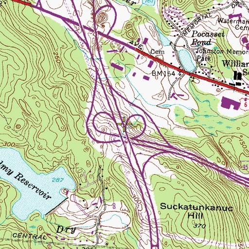 Topographic Map of Interchange 5B, RI