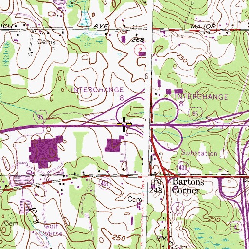 Topographic Map of Interchange 8A, RI