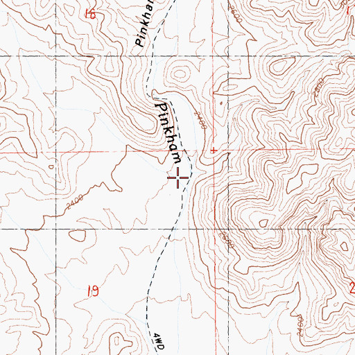 Topographic Map of Pinkham Canyon, CA