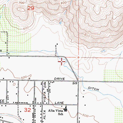 Topographic Map of Pioneer Ditch, CA