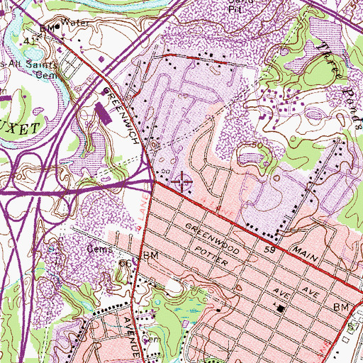 Topographic Map of Cedar-Hurst School, RI