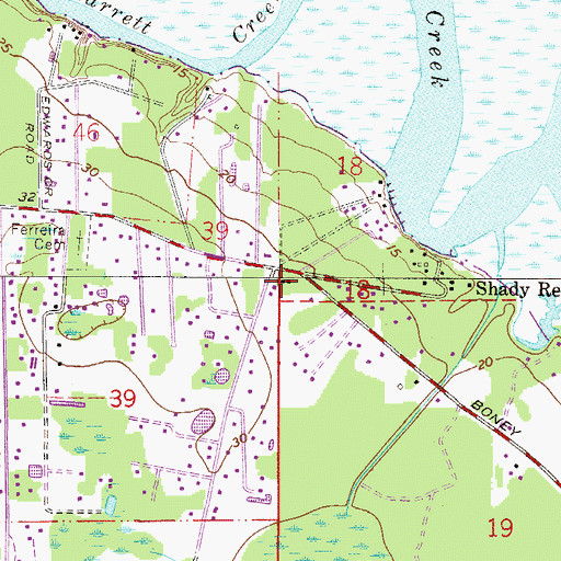 Topographic Map of Grover Road Baptist Church, FL