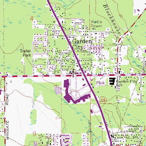 Topographic Map of Garden City United Methodist Church, FL