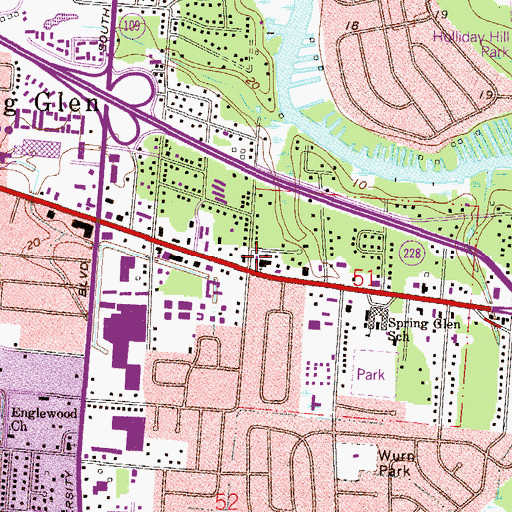 Topographic Map of Glendale Community Church, FL