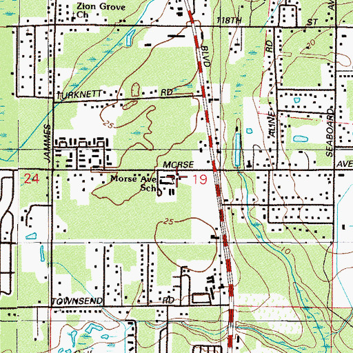 Topographic Map of Sadie T Tillis Elementary School, FL