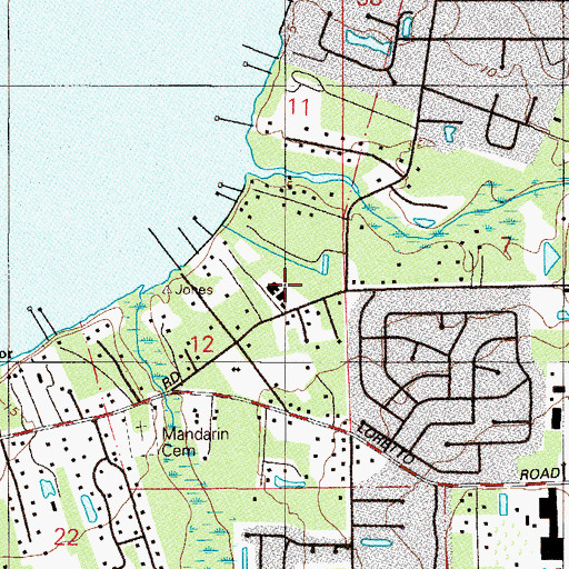 Topographic Map of Mandarin Presbyterian Church, FL
