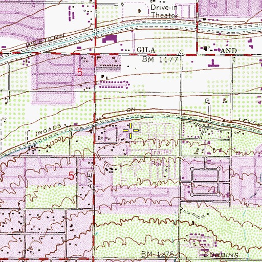 Topographic Map of Casa de Francisco Mobile Home Park, AZ