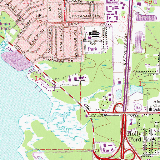 Topographic Map of Saint Patricks Catholic Church, FL