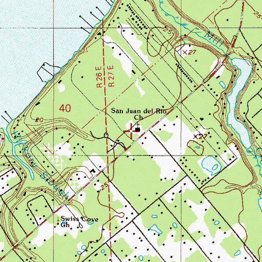 Topographic Map of The Julington Creek Church of Christ, FL