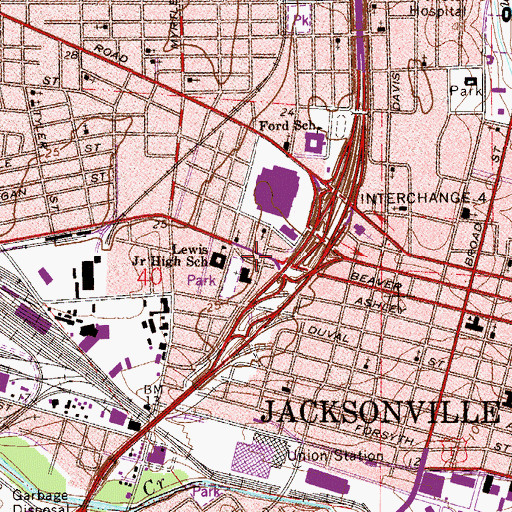Topographic Map of Union Community African Methodist Episcopal Church, FL