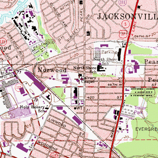 Topographic Map of Wesley Fellowship United Methodist Church, FL