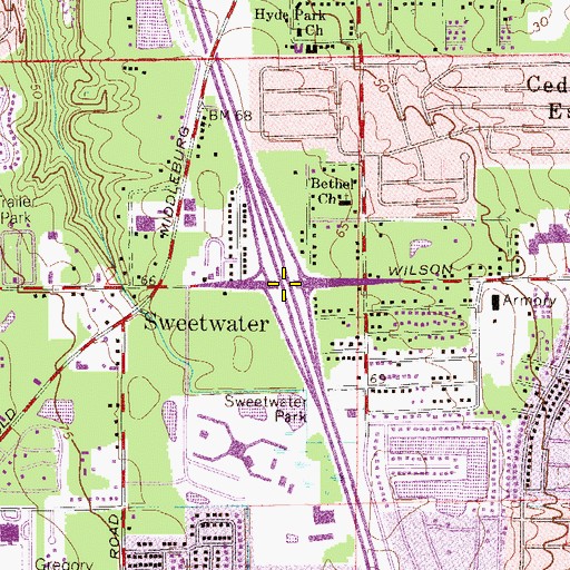 Topographic Map of Interchange 17, FL