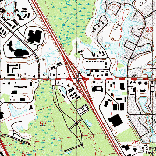 Topographic Map of Interchange 341, FL