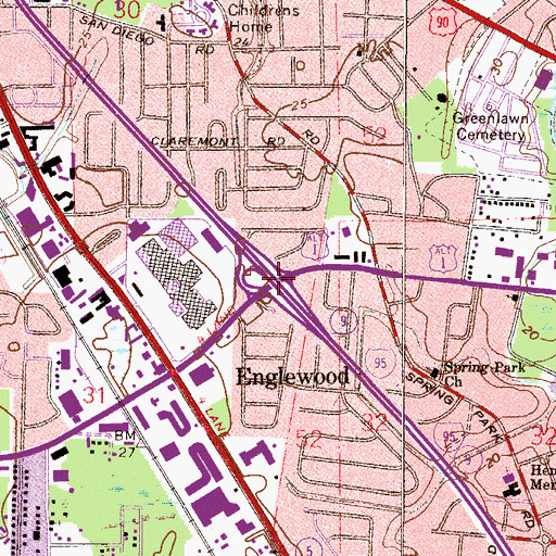 Topographic Map of Interchange 347, FL