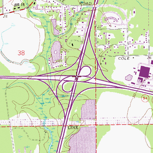 Topographic Map of Interchange 35, FL