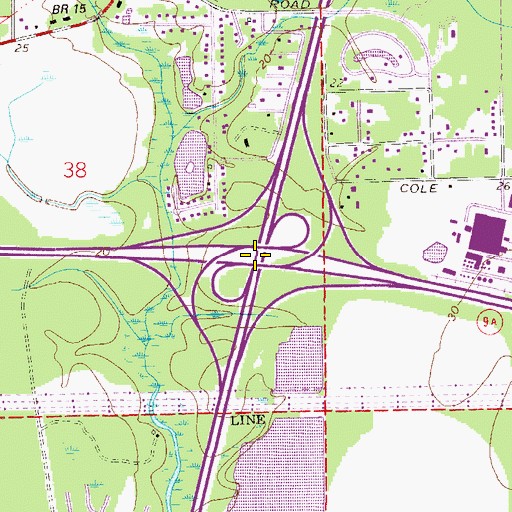 Topographic Map of Interchange 35, FL