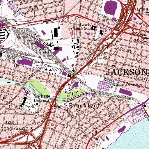 Topographic Map of Interchange 352, FL