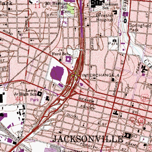 Topographic Map of Interchange 353C, FL