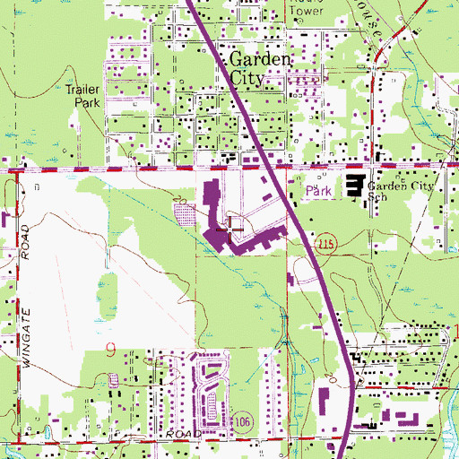 Topographic Map of Jacksonville Regional Shopping Plaza Shopping Center, FL