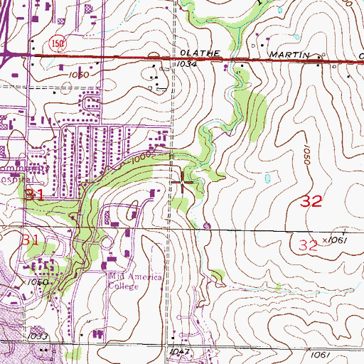 Topographic Map of Eby Building, KS