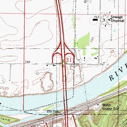 Topographic Map of Interchange 8B, KS