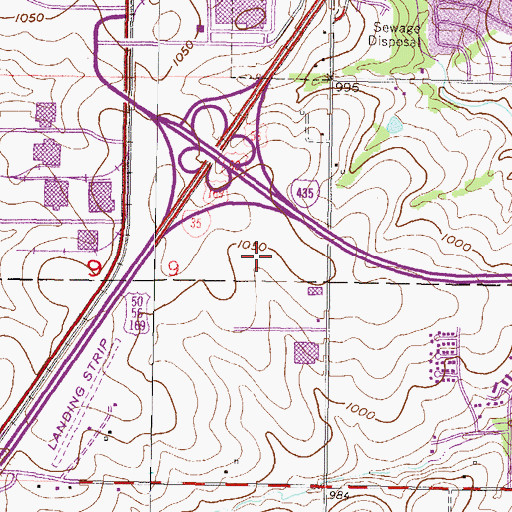 Topographic Map of College Business Park, KS