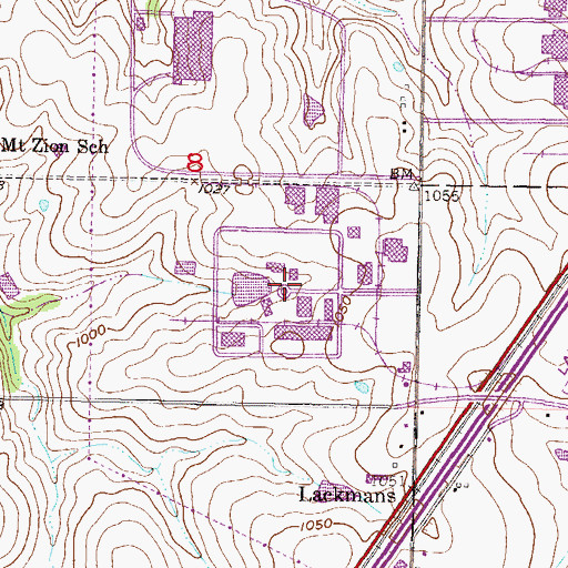 Topographic Map of Mid America Industrial Park, KS