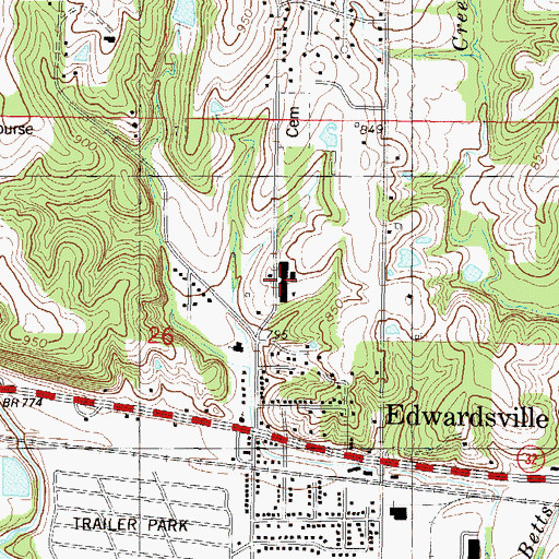 Topographic Map of Edwardsville Elementary School, KS