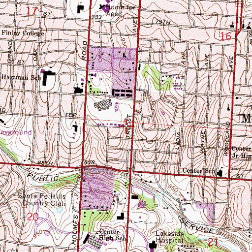 Topographic Map of Association of Independent Hospitals, MO