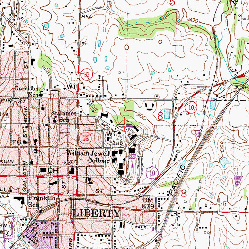 Topographic Map of Browing Hall, MO